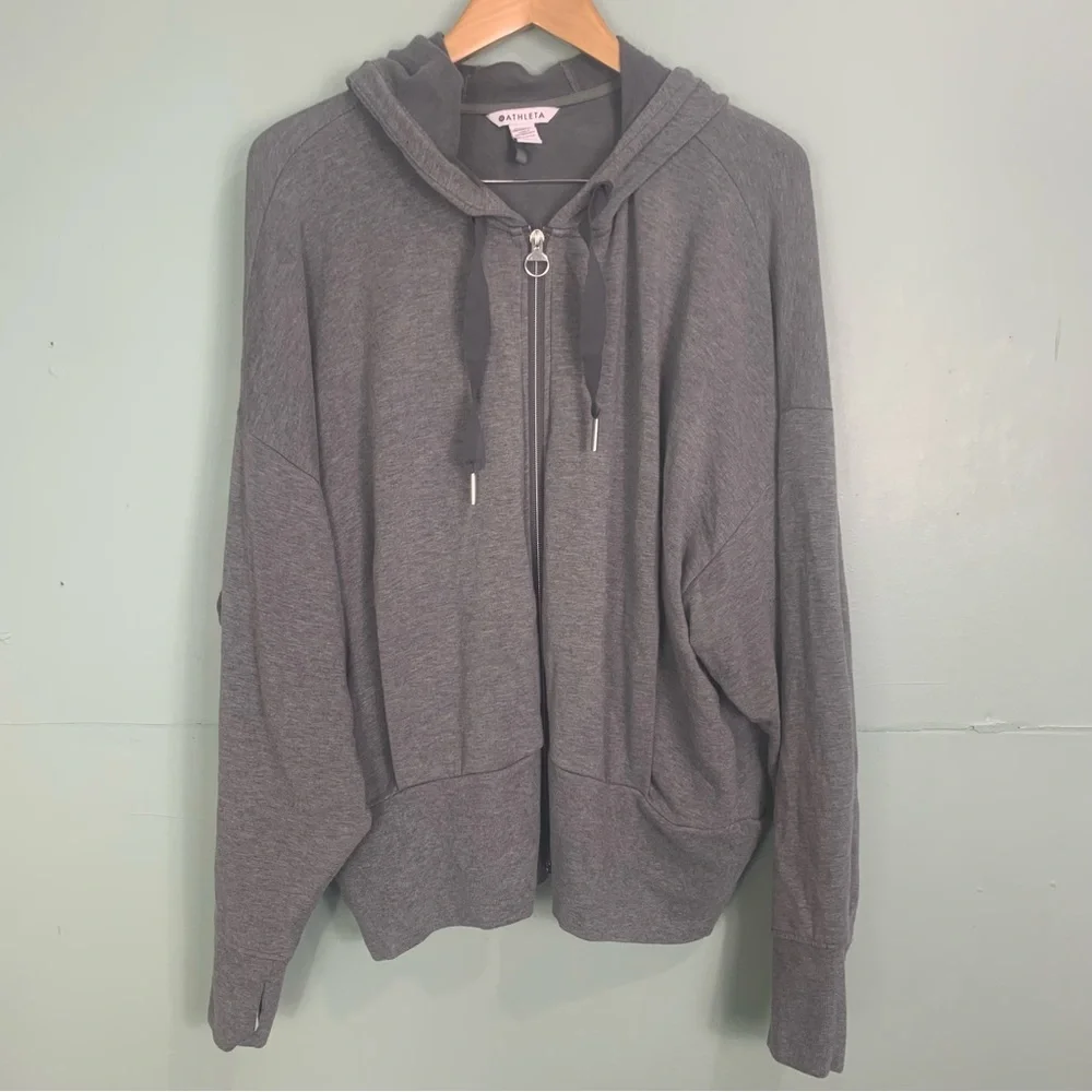 Athleta Balance Sweatshirt Zipper Gray XL 599503
